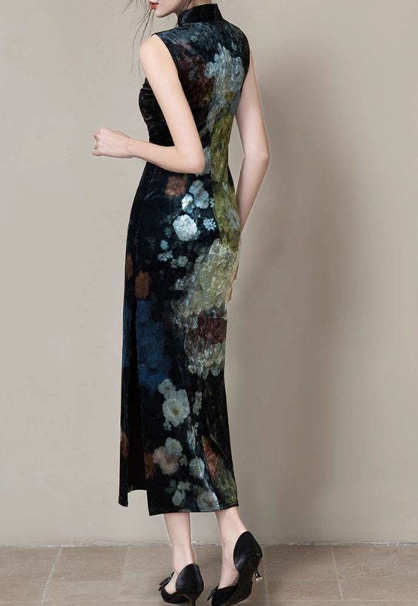 Velour cheongsam (preorder/ 3 colours)