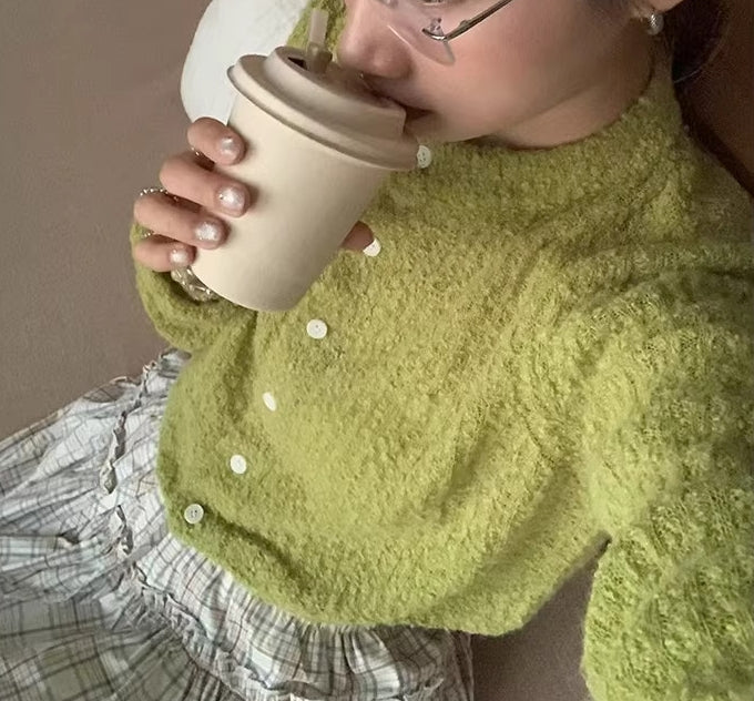 Dopamine fleece cardigan (preorder/ 7 colours)