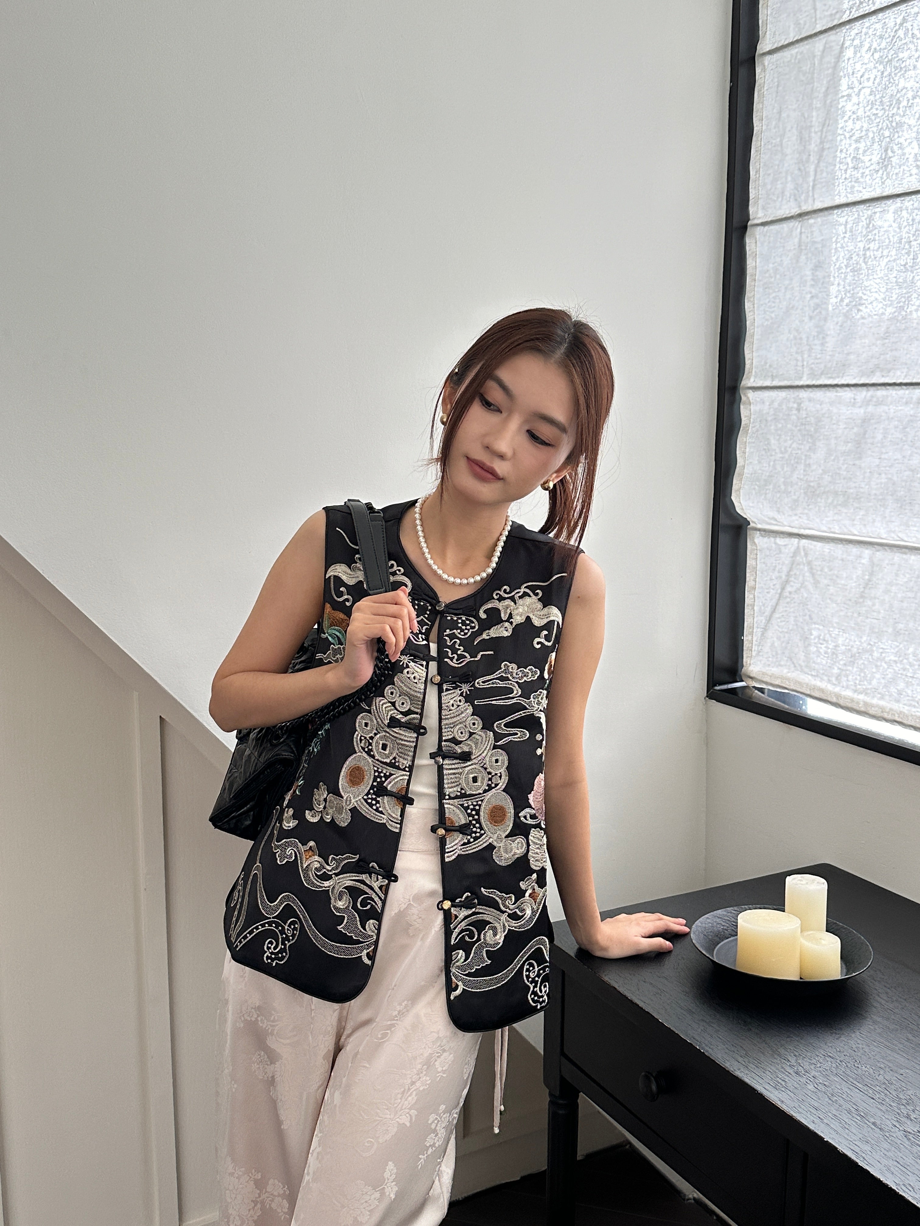 Dynasty oriental top (ready stock in 4XL)