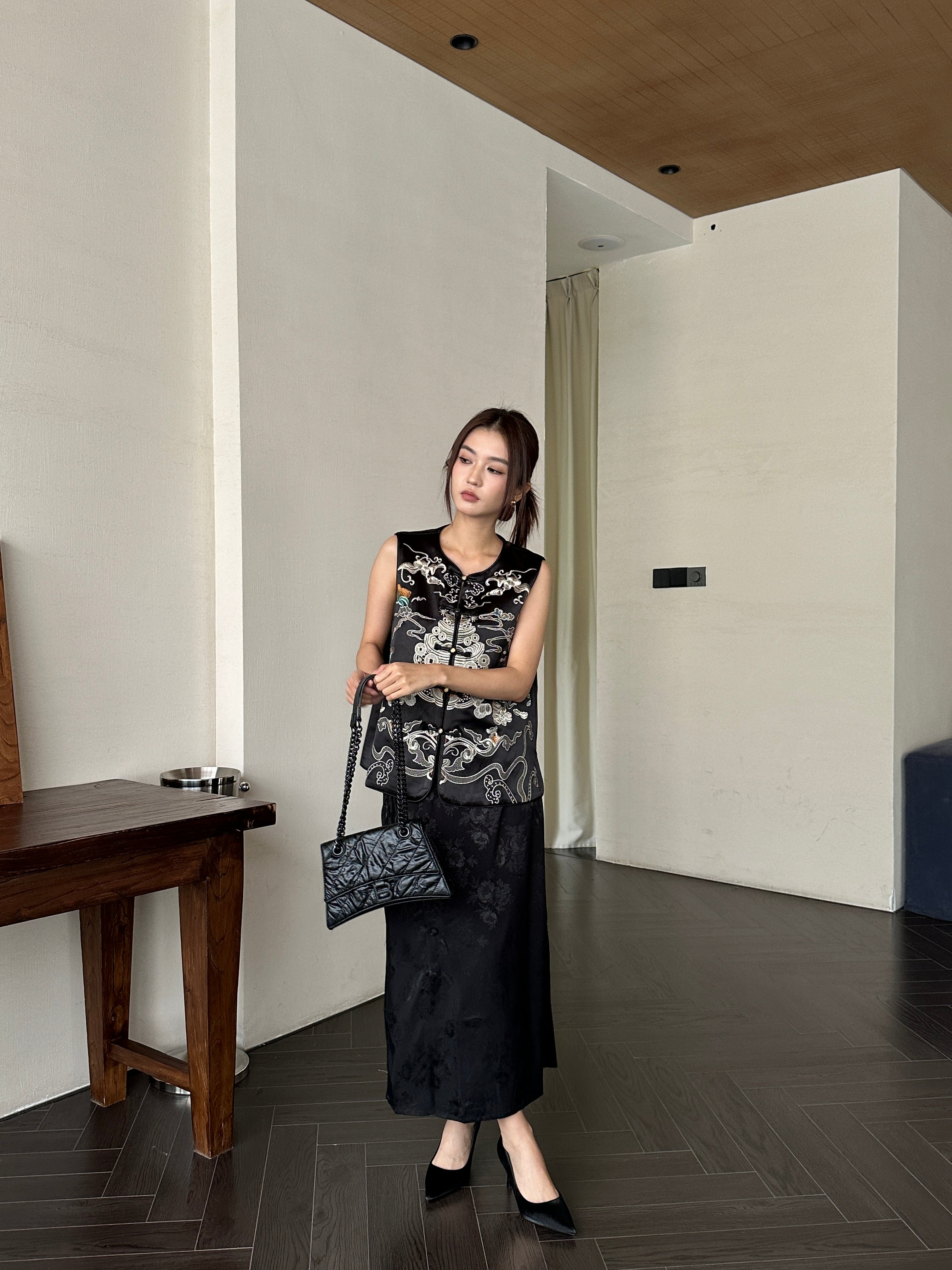 Dynasty oriental top (ready stock in 4XL)