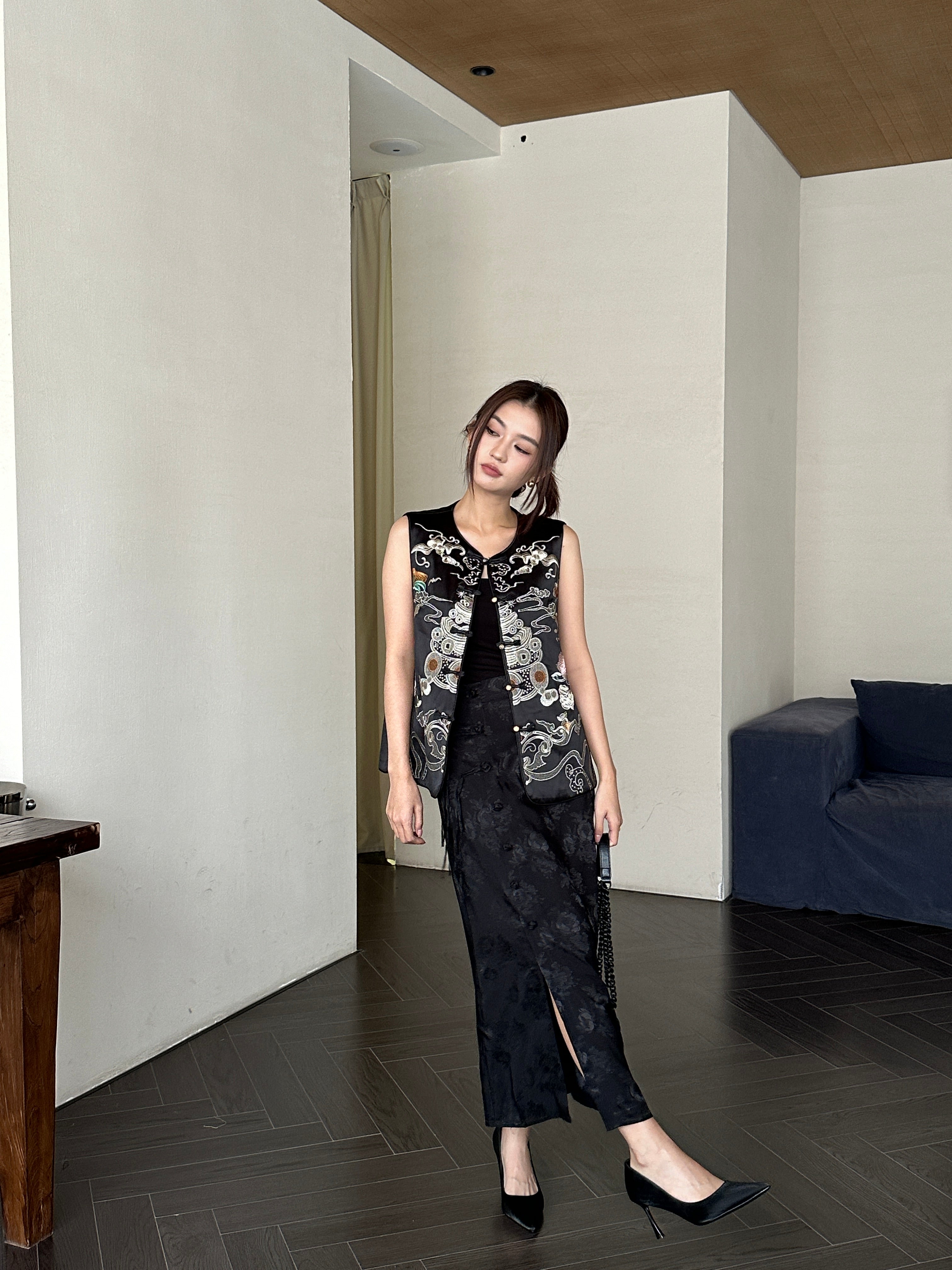 Dynasty oriental top (ready stock in 4XL)