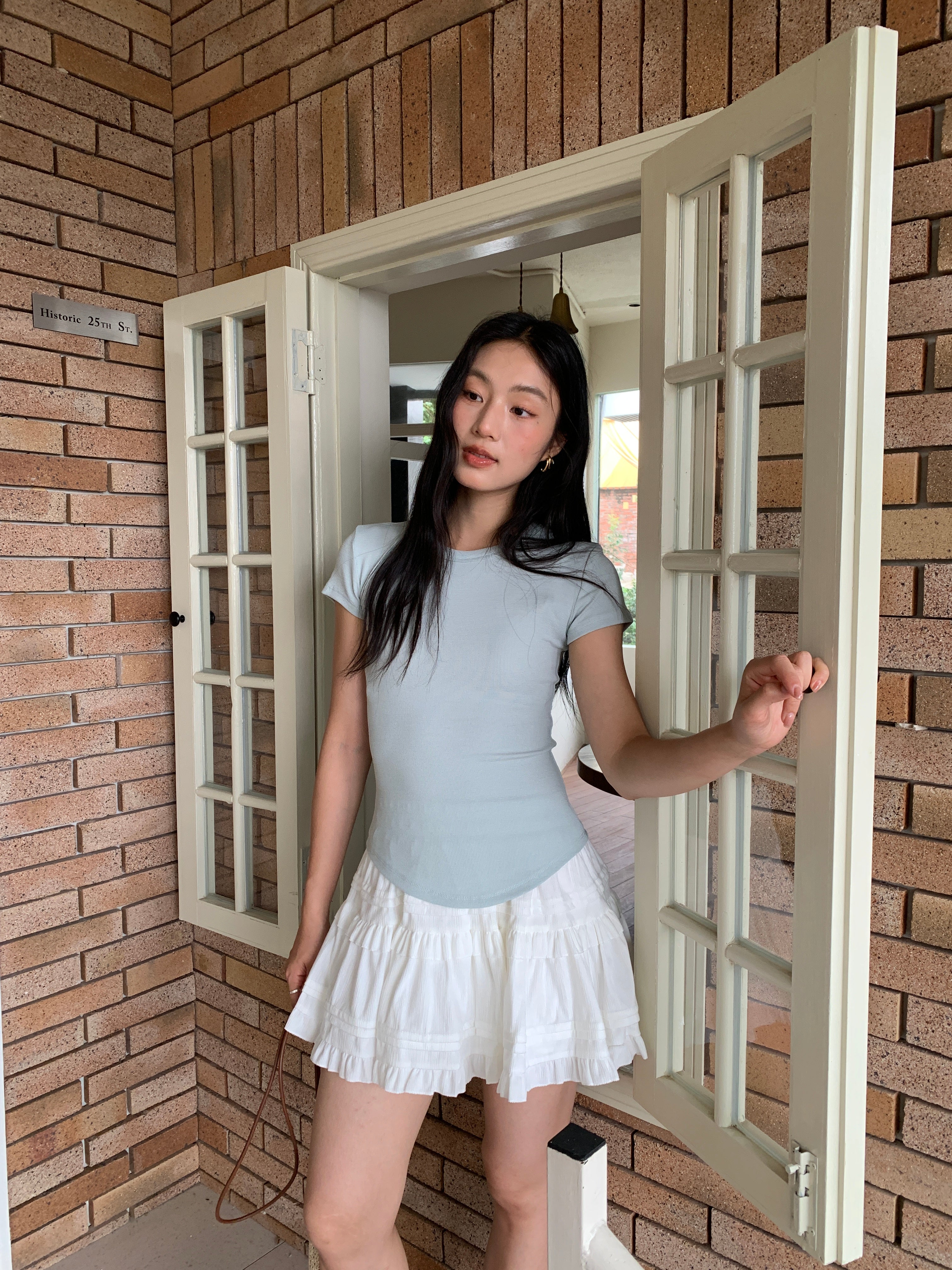 Frilly plush skirt (ready stock in cream)