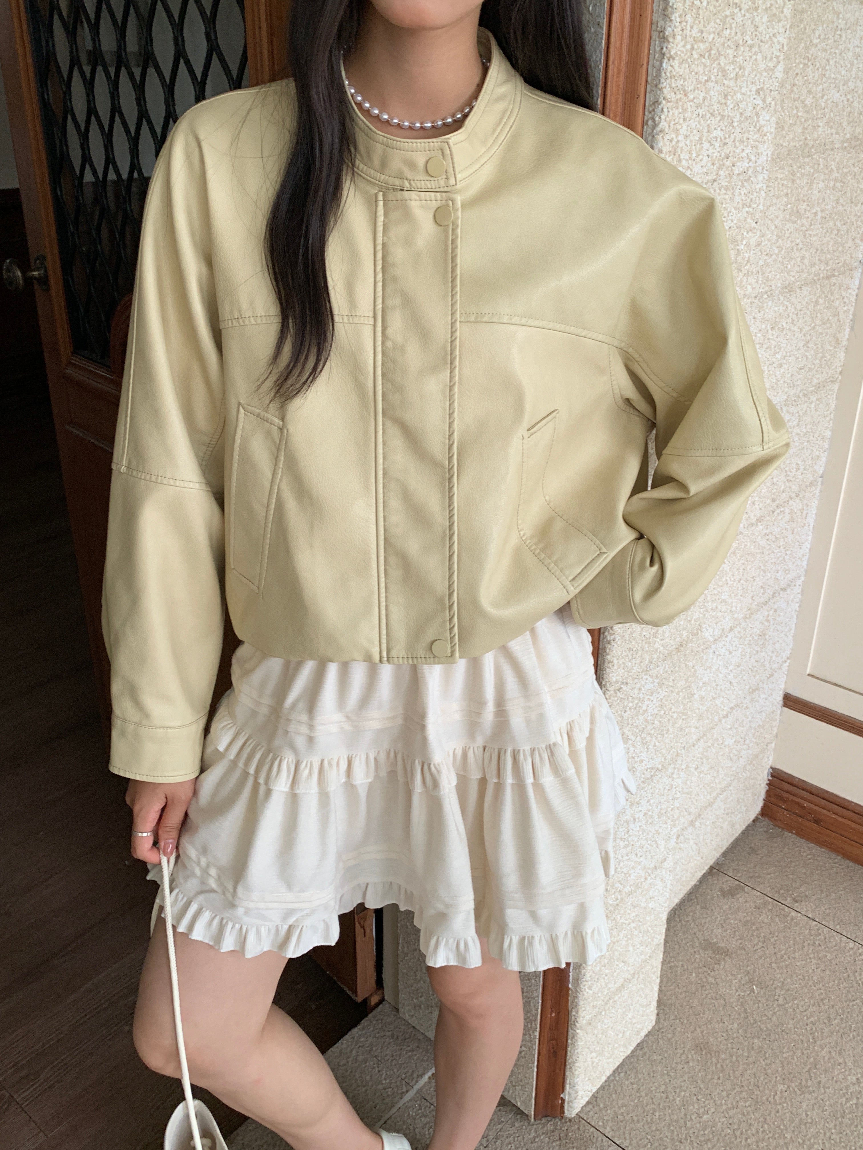 Lemon Leather Jacket (ready stock)