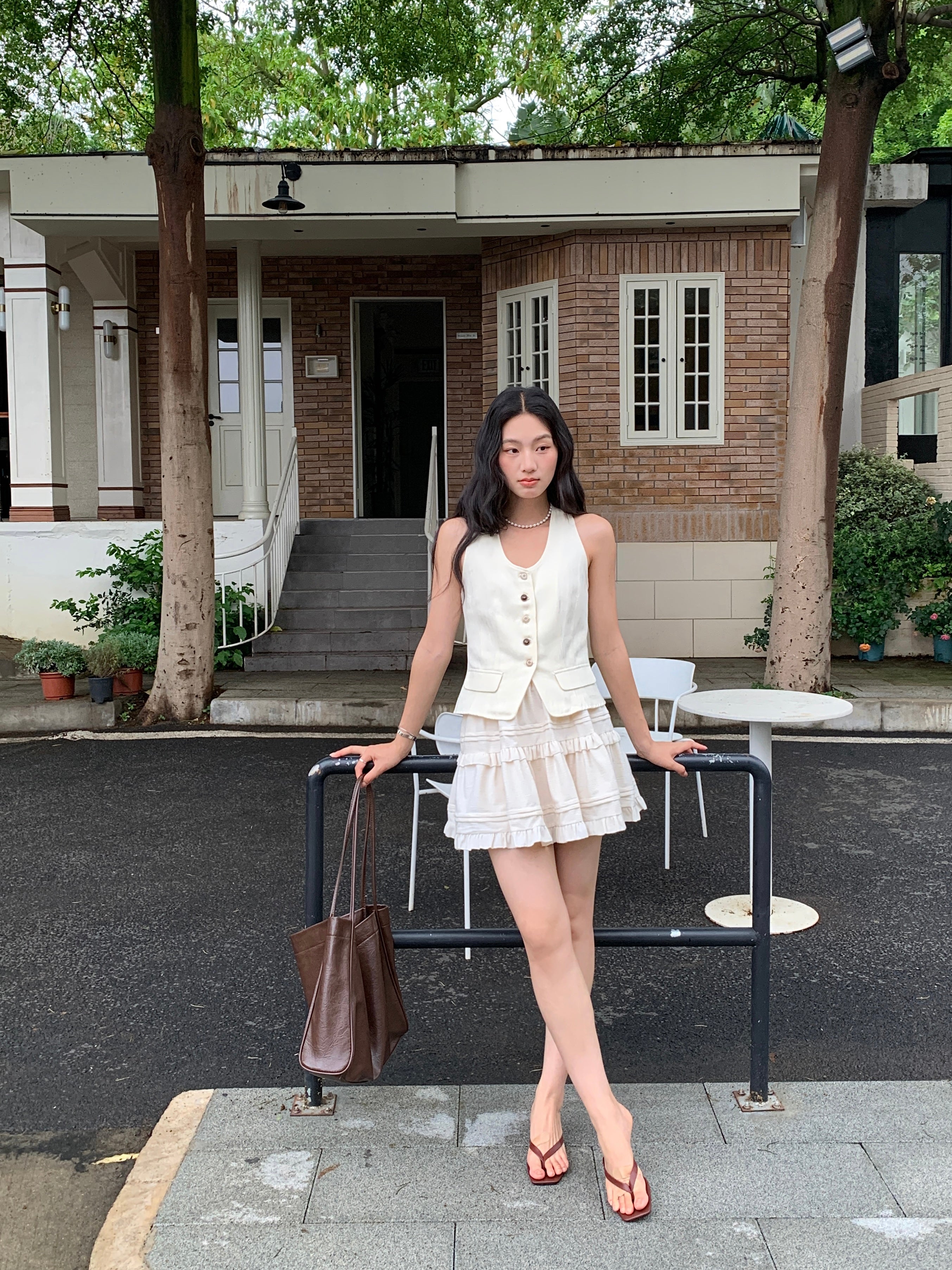 Frilly plush skirt (ready stock in cream)