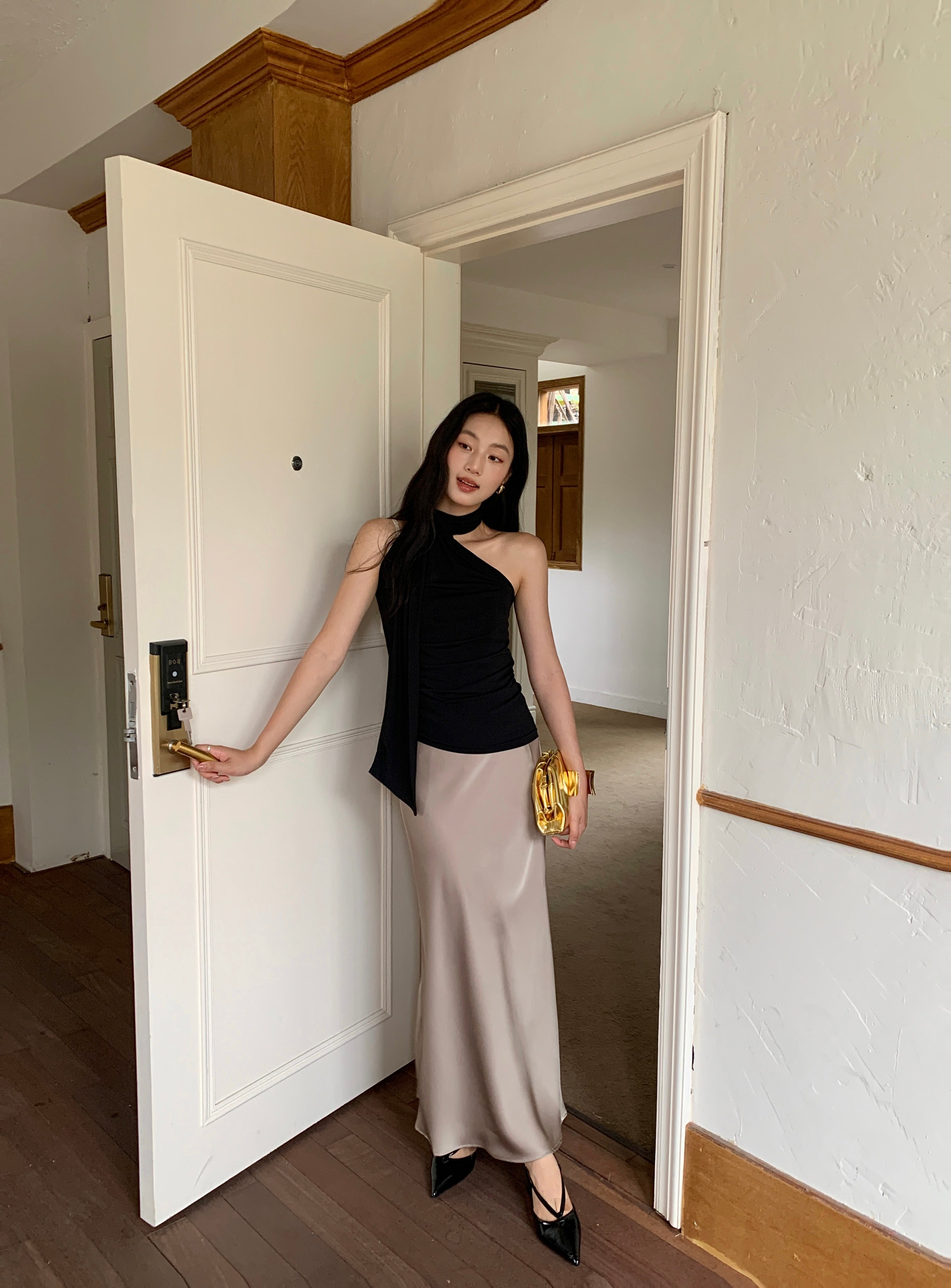 Satin Midi Skirt (ready stock/ 12 colours)