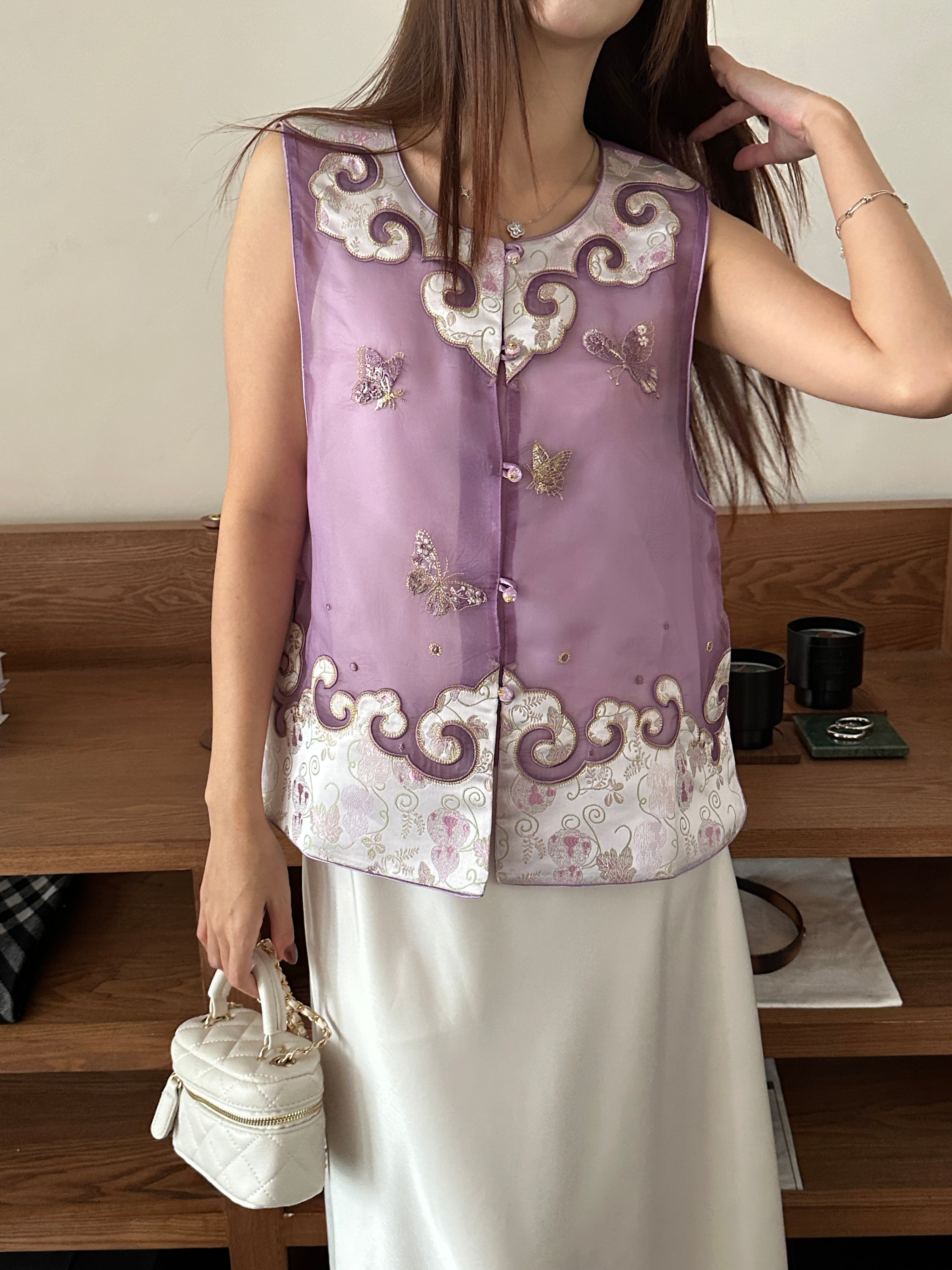 Organza vest top (ready stock in XL)