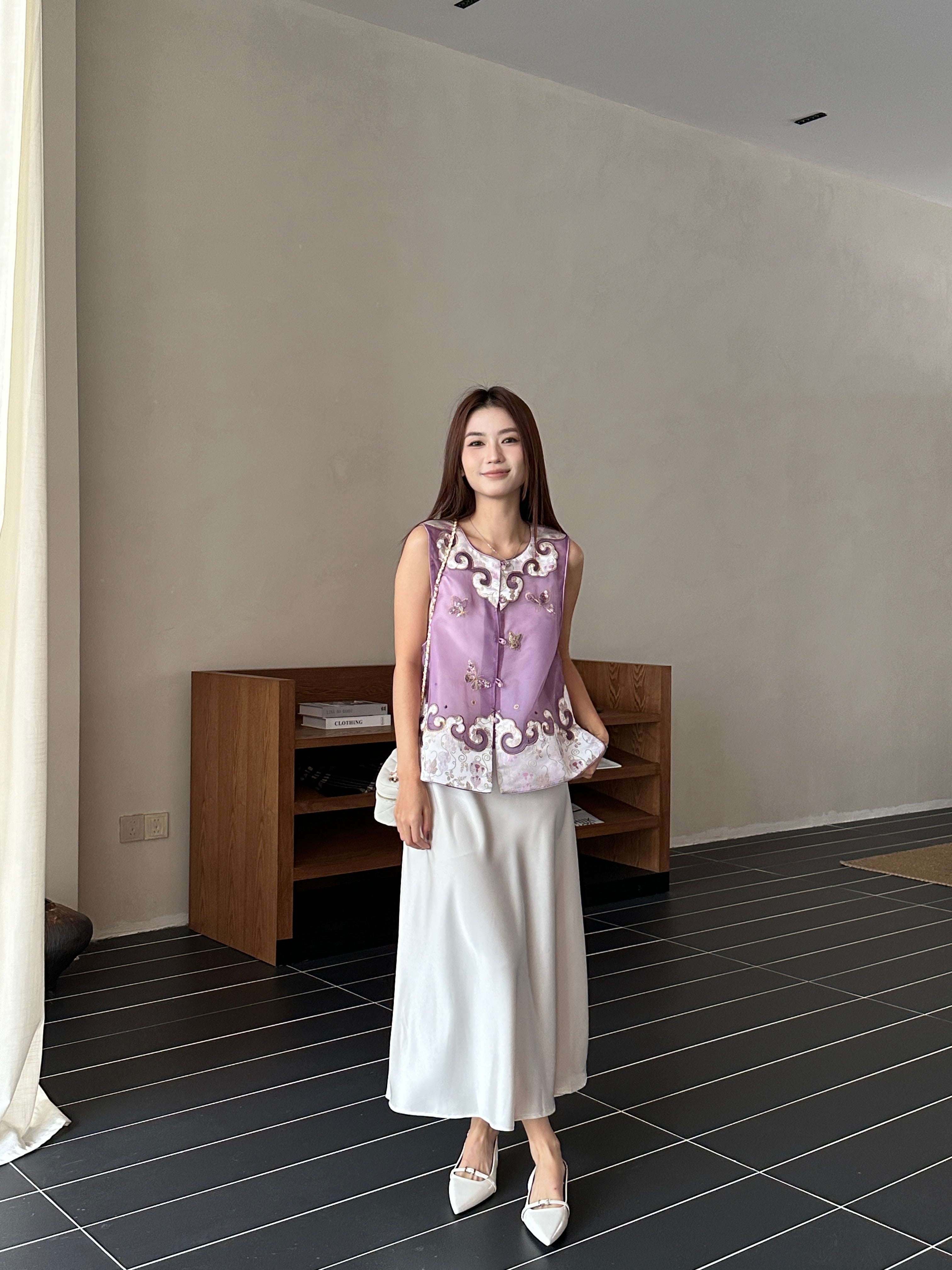 Organza vest top (ready stock in XL)