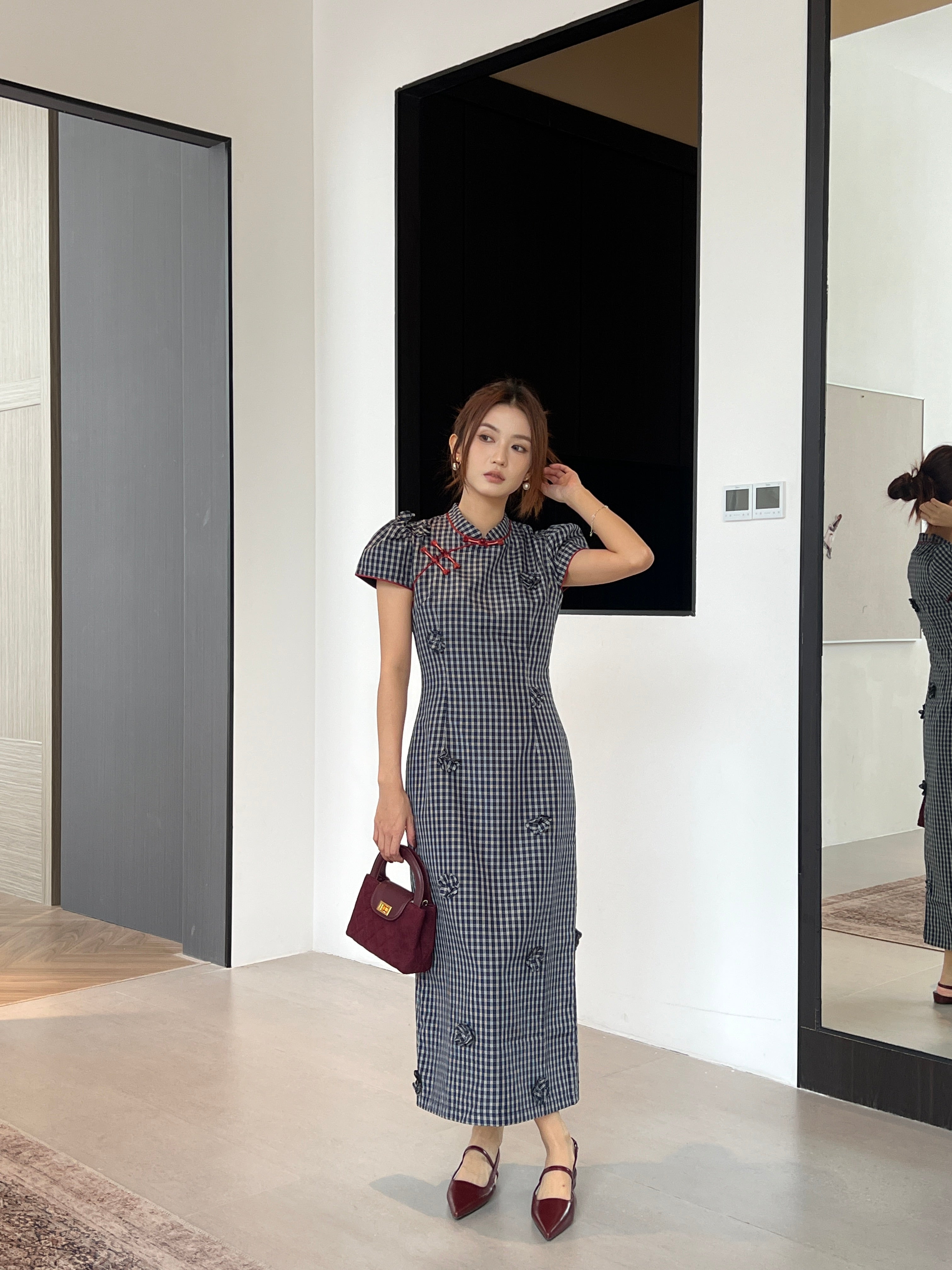 Raspberry cheongsam (ready stock in S)