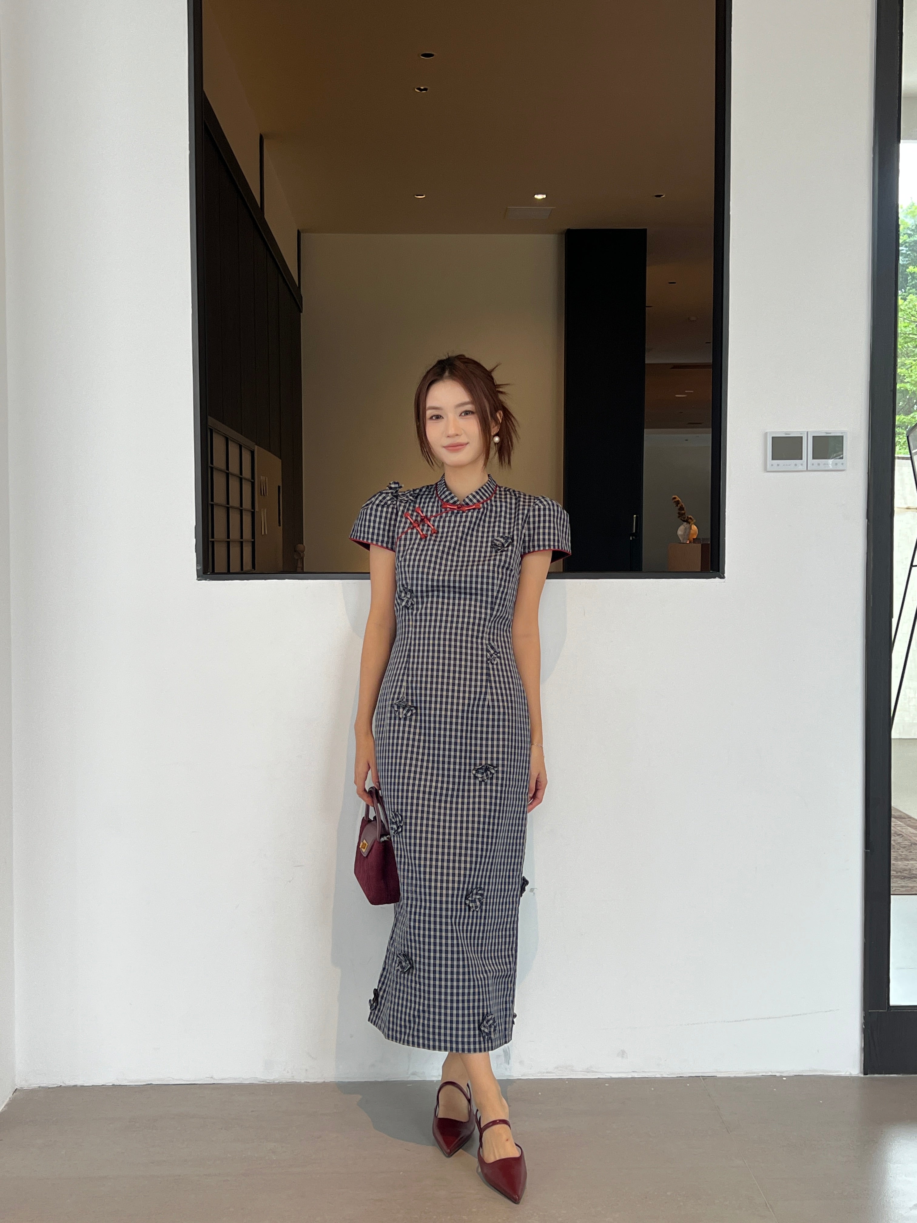 Raspberry cheongsam (ready stock in S)