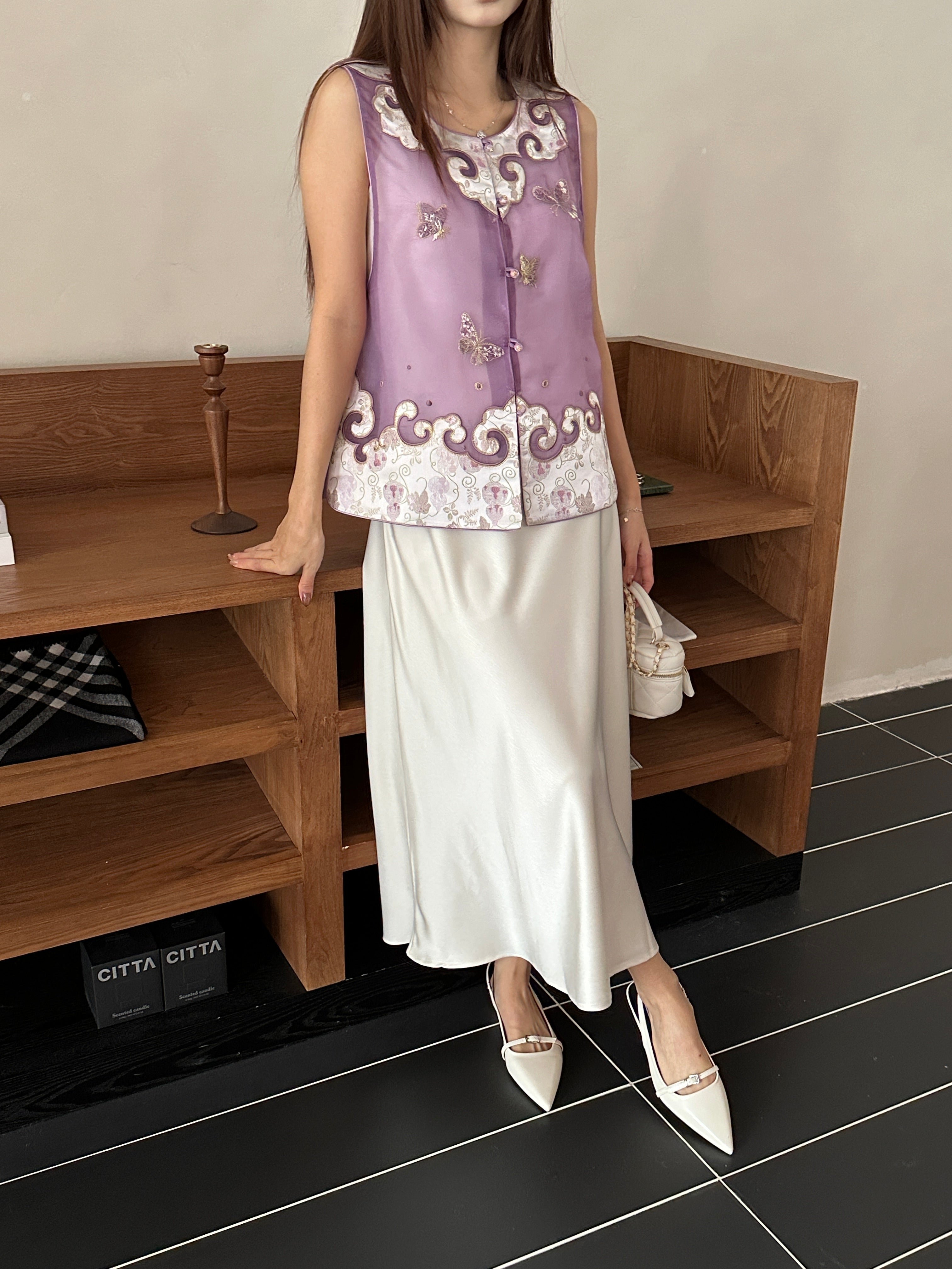 Straight satin dress (ready stock in cream (S)/ 6 colours)