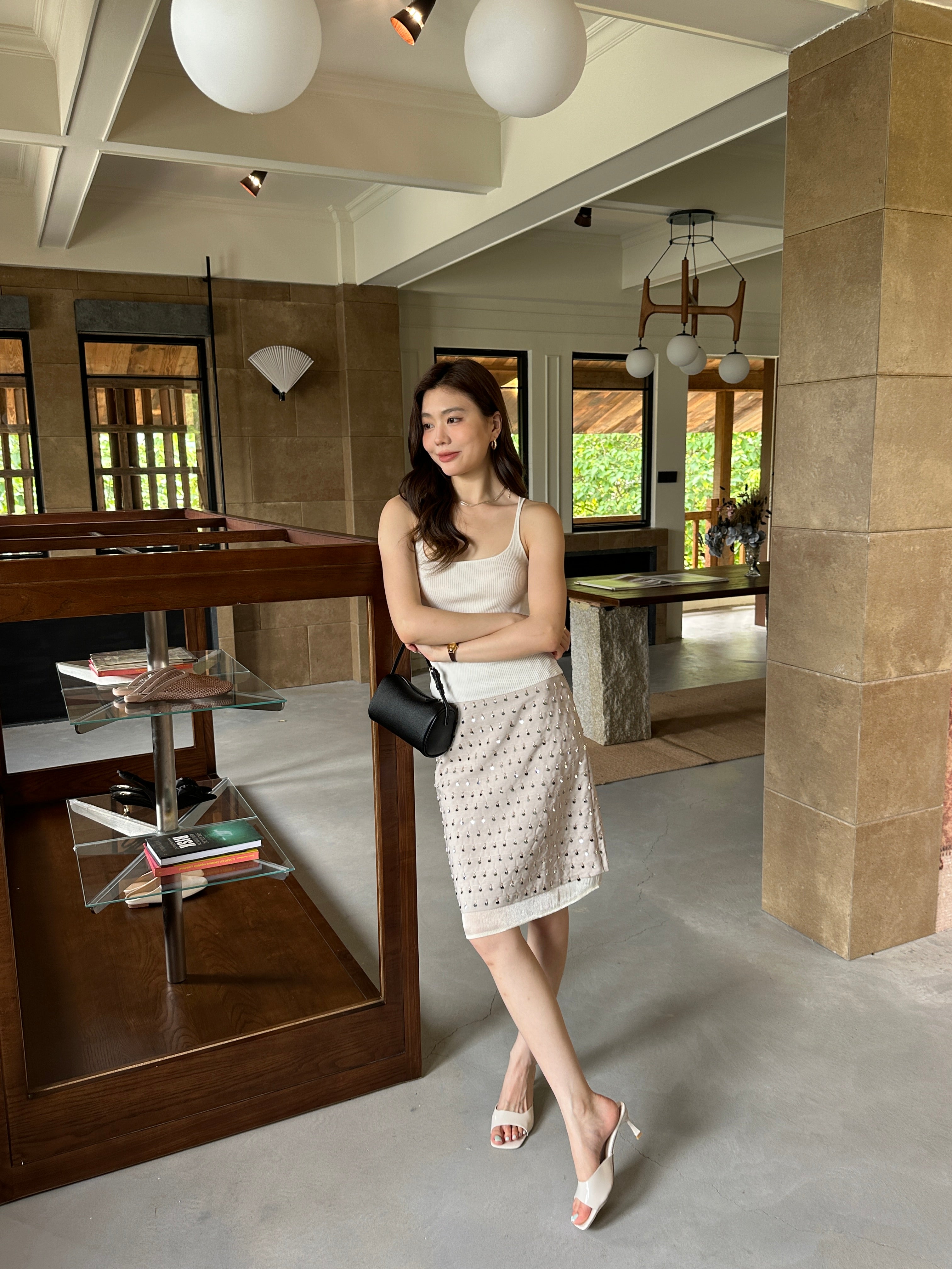Noelle Crystal Overlay Skirt (preorder/ 2 colours)