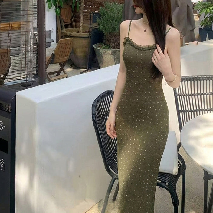 Seaweed polka dress (preorder)