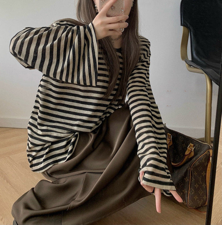 Slouchy Striped Top (preorder/ 3 colours)