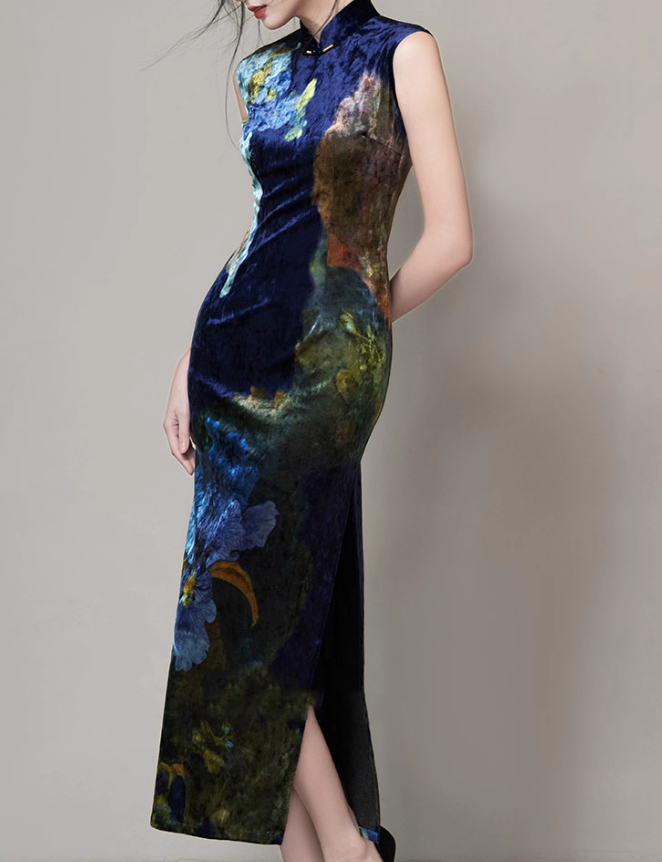 Velour cheongsam (preorder/ 3 colours)