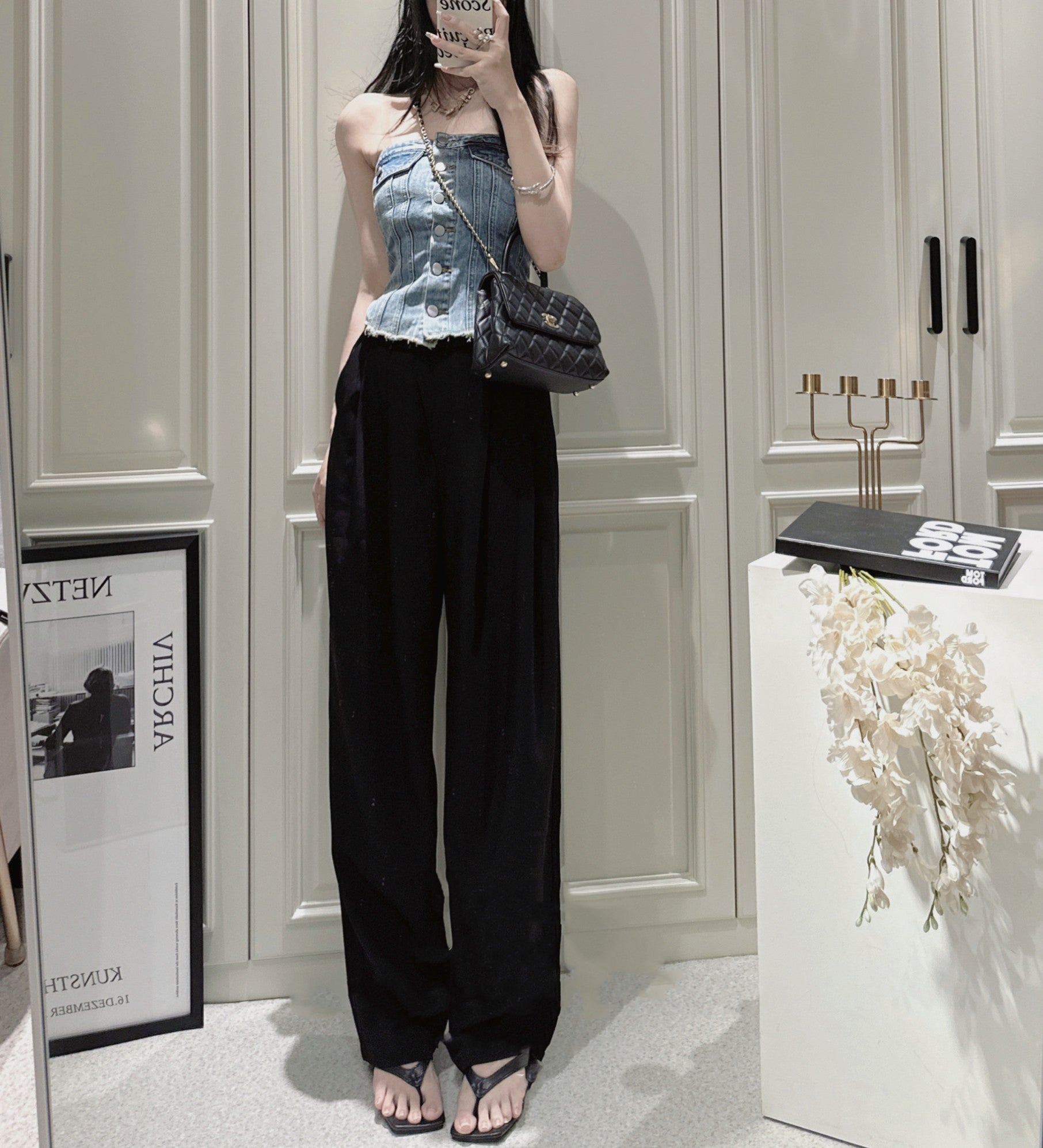 Rugged denim top (preorder)