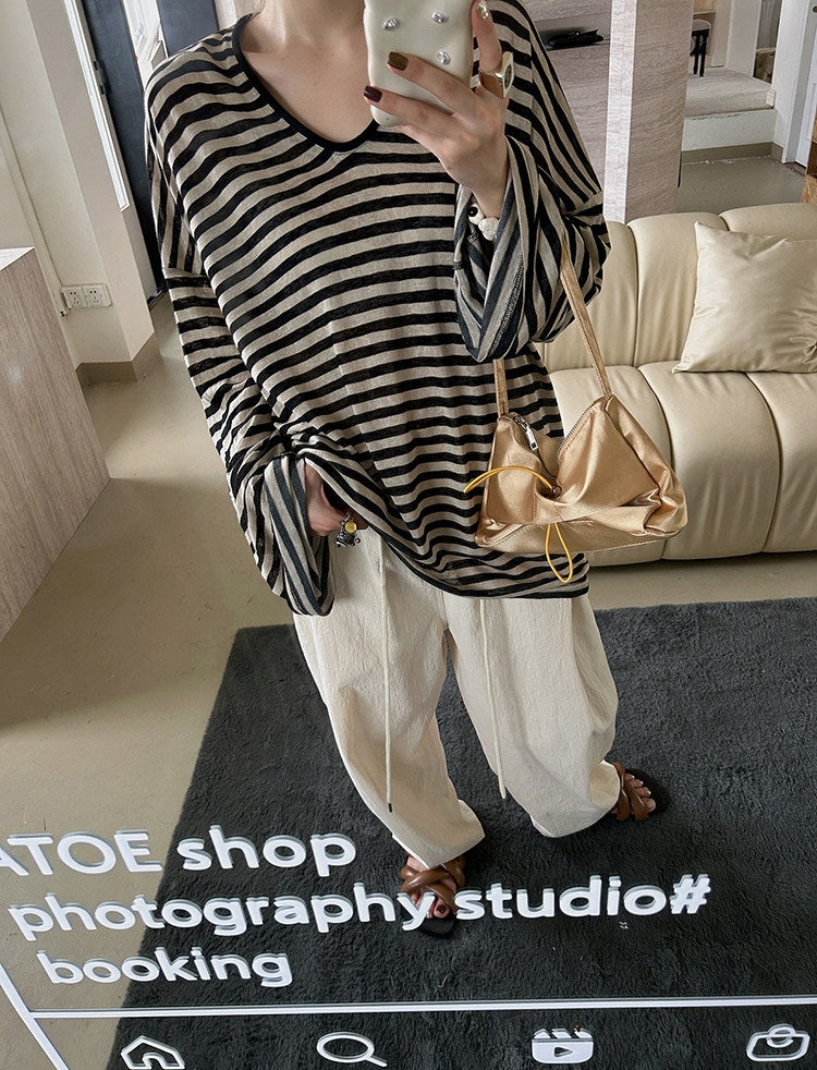 Slouchy Striped Top (preorder/ 3 colours)