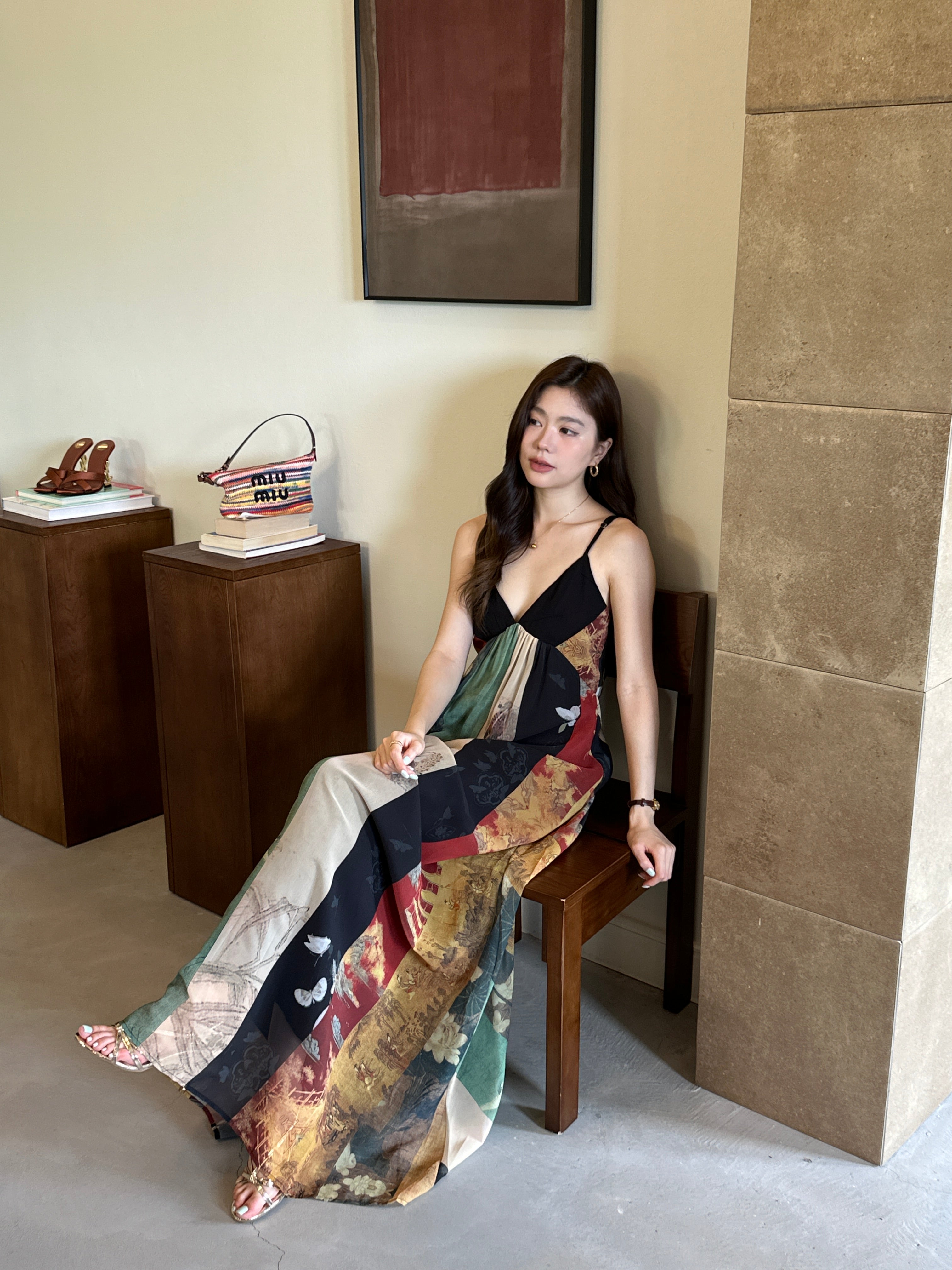 Akari Printed Maxi Dress (preorder)