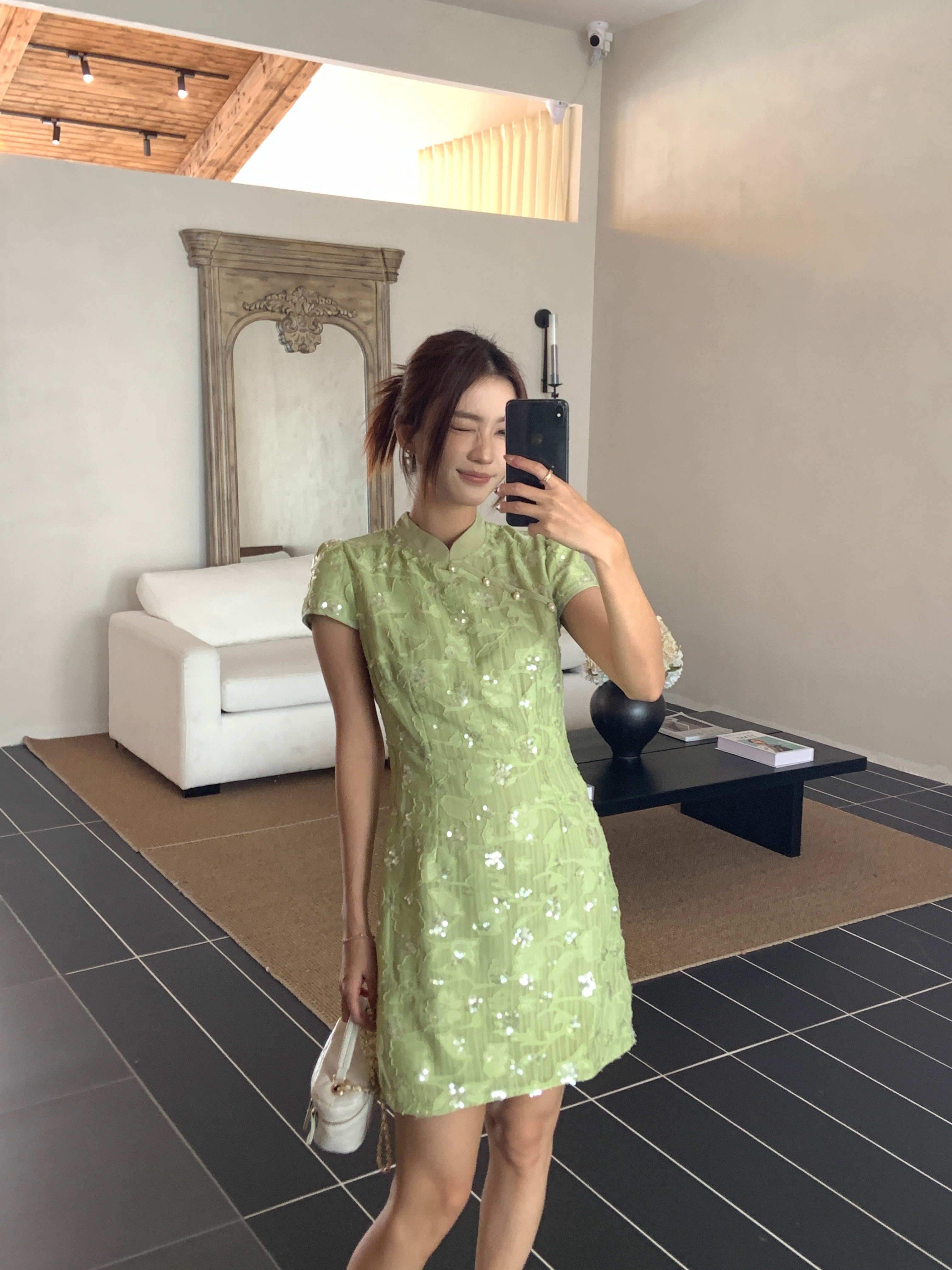 Banano cheongsam (ready stock in S/ 2 colours)