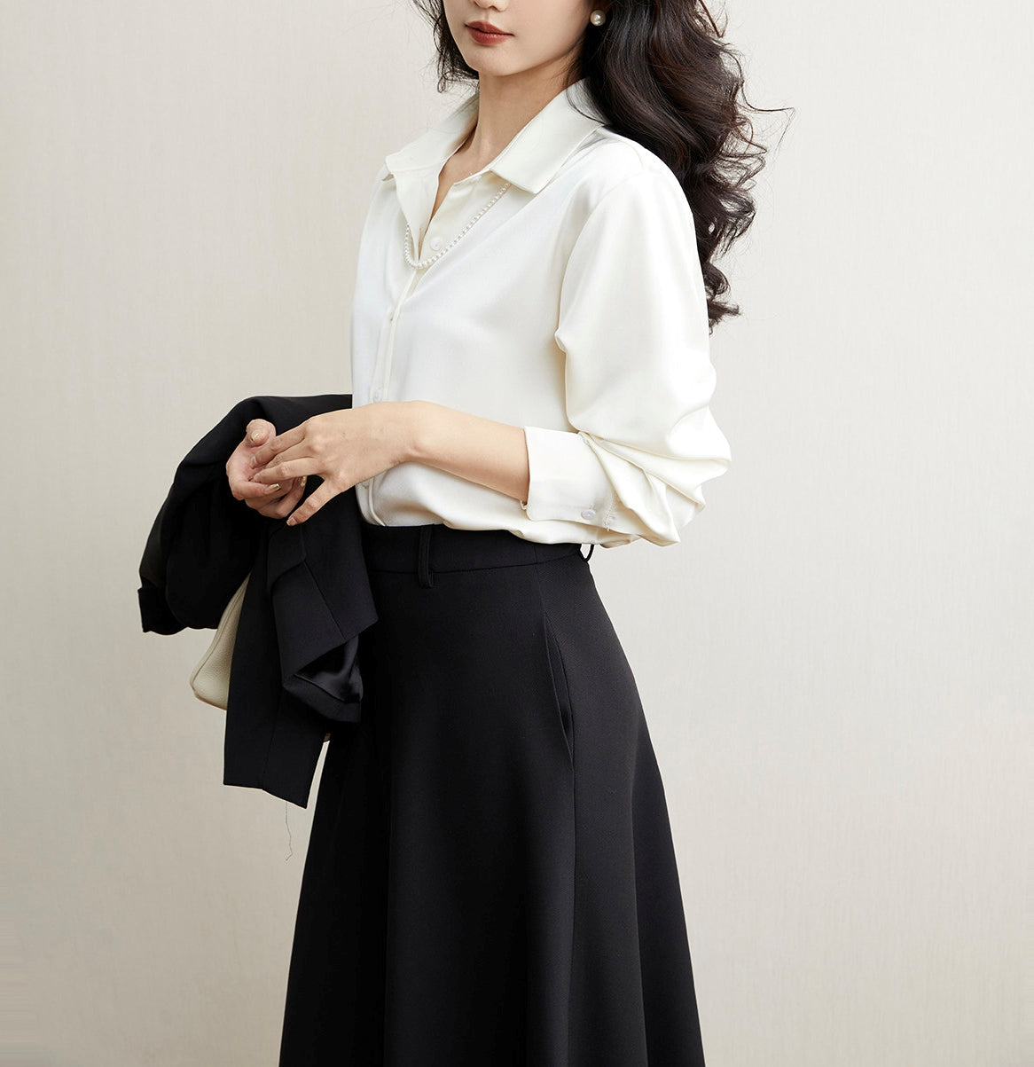 Satin drape shirt (preorder)