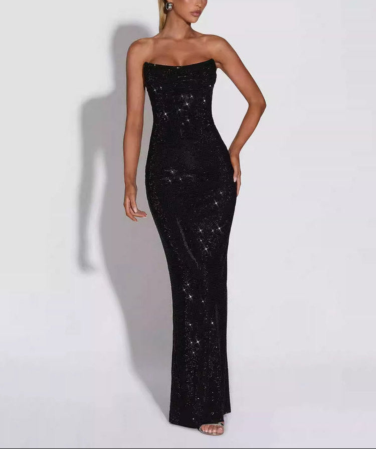 Rhinestone bustier gown (preorder/ 2 colours)