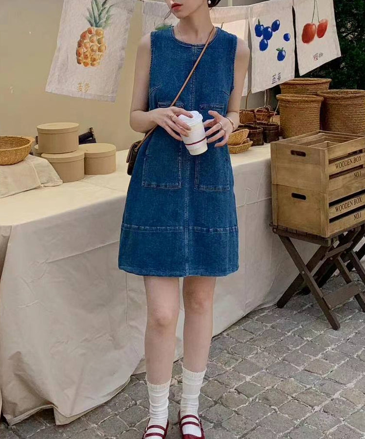 Aria dress (ready stock in dark blue/ 2 colours)