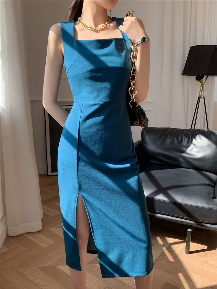 Ally dress (ready stock in peacock and black (S)/ 3 colours)