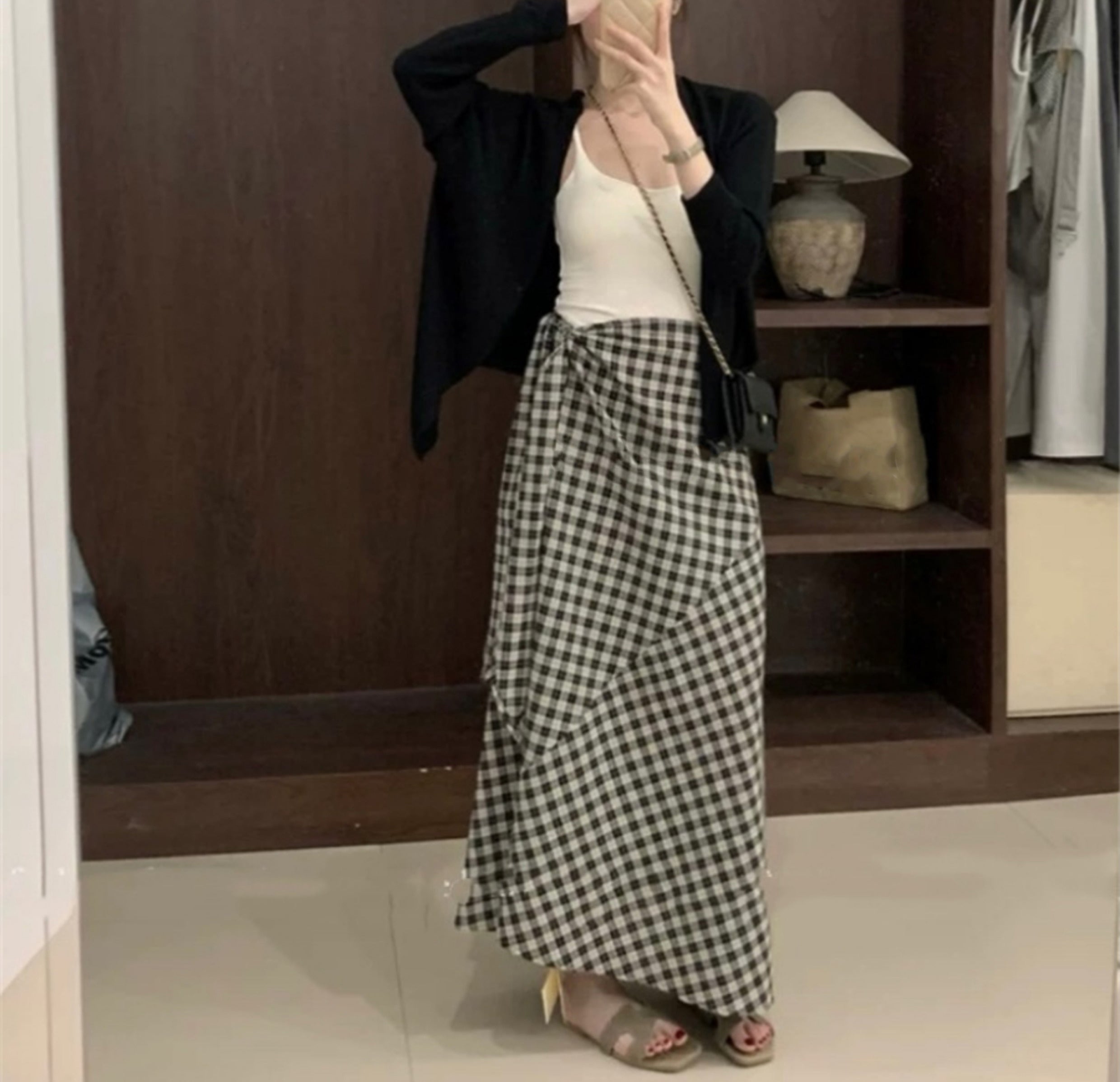Plaid maxi skirt (preorder/ 2 colours)