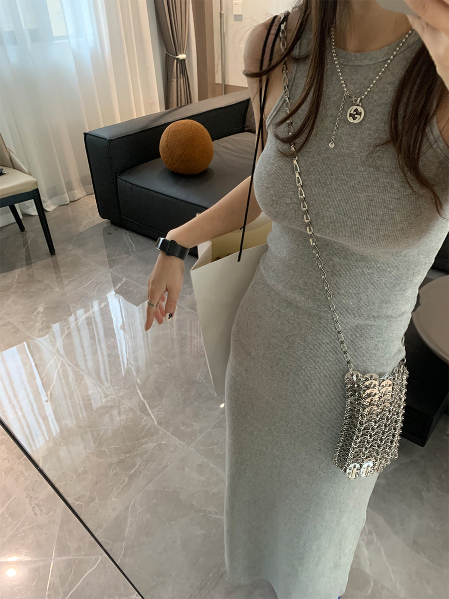 Foe dress (ready stock in light grey (L)/ 3 colours)