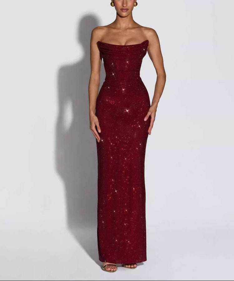 Rhinestone bustier gown (preorder/ 2 colours)