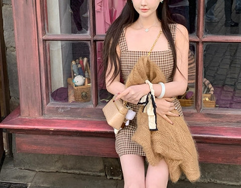 Plaid dress (preorder/ 2 colours)