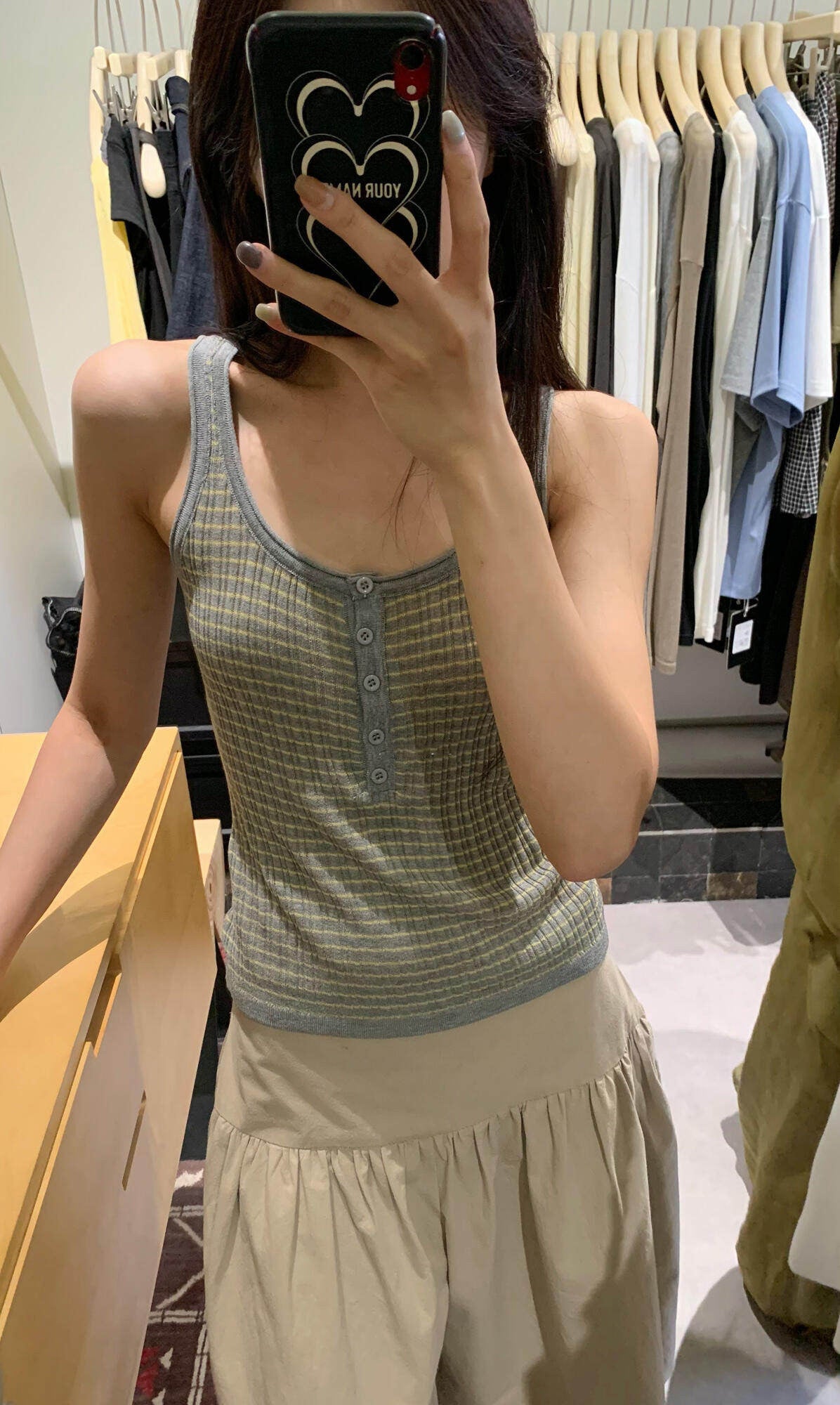 Plaid knit top (preorder/ 2 colours)
