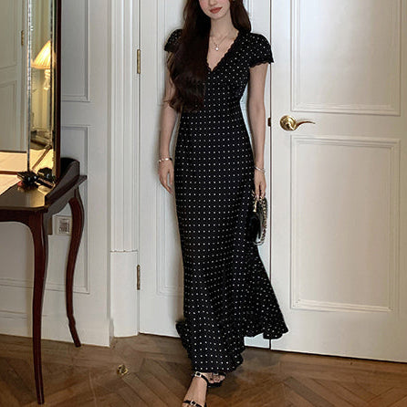 Slip polka dress (ready stock in black (S)/ 2 colours)