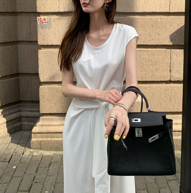 Wraparound T-shirt Dress (ready stock in black (S)/ 2 colours)