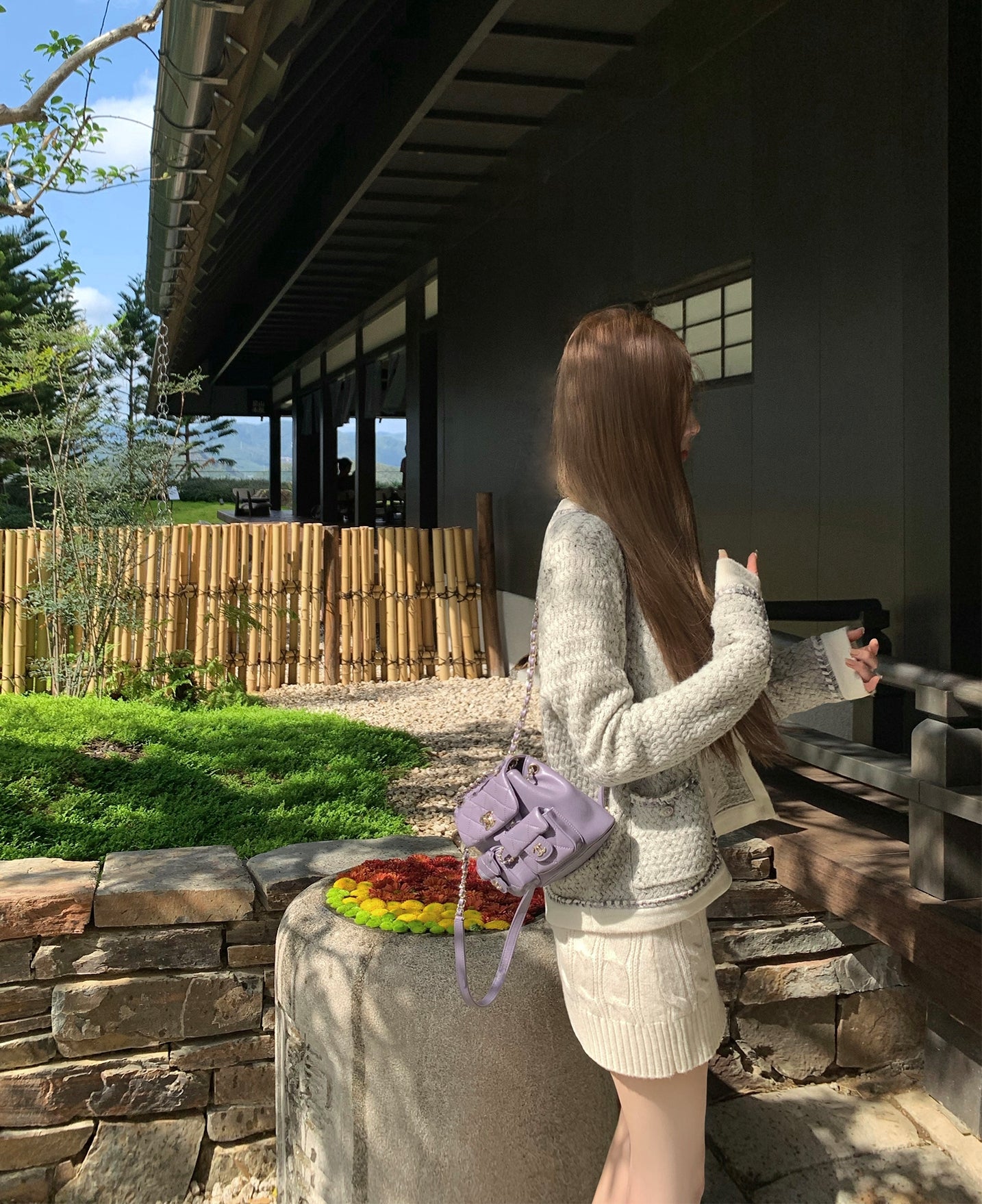 Colorblock wool cardigan (preorder)