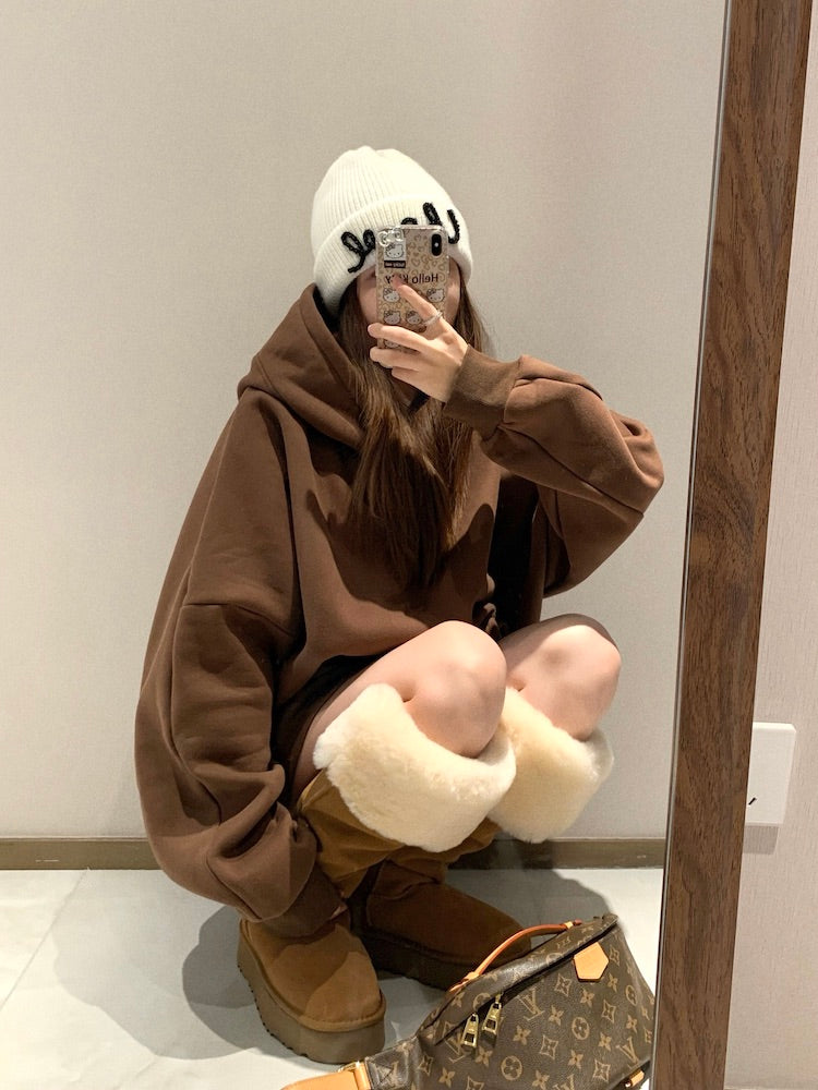 Creme hoodie top (preorder)