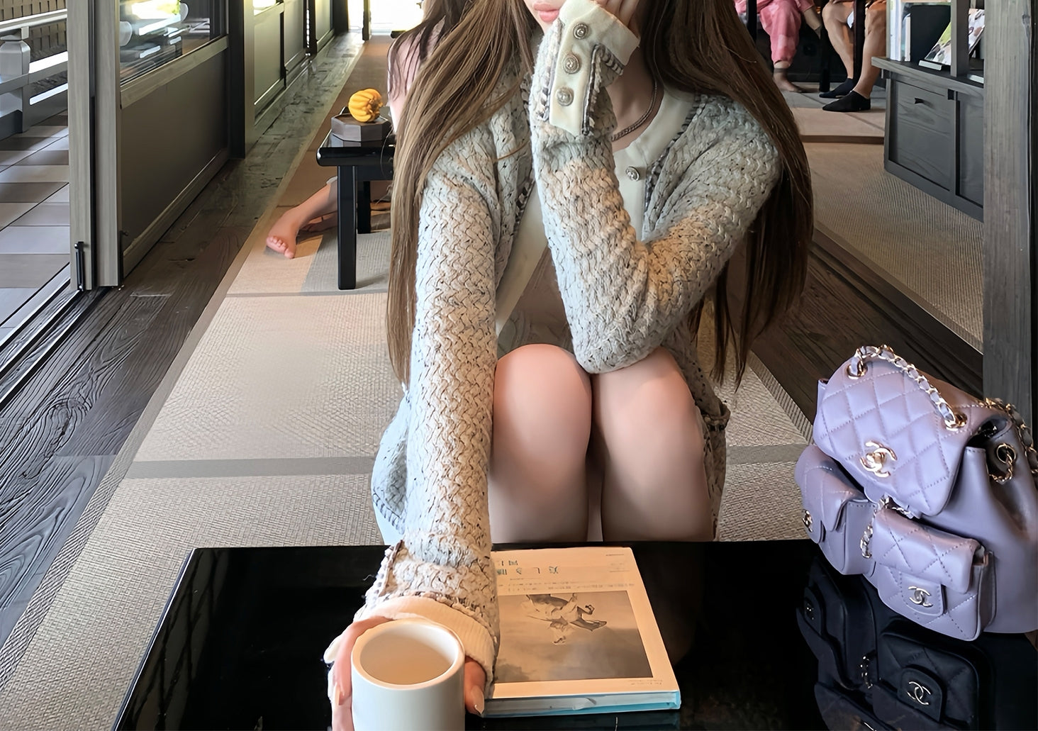 Colorblock wool cardigan (preorder)