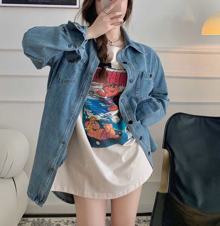 Surf Graphic T-shirt Top (ready stock in beige/ 2 colours)