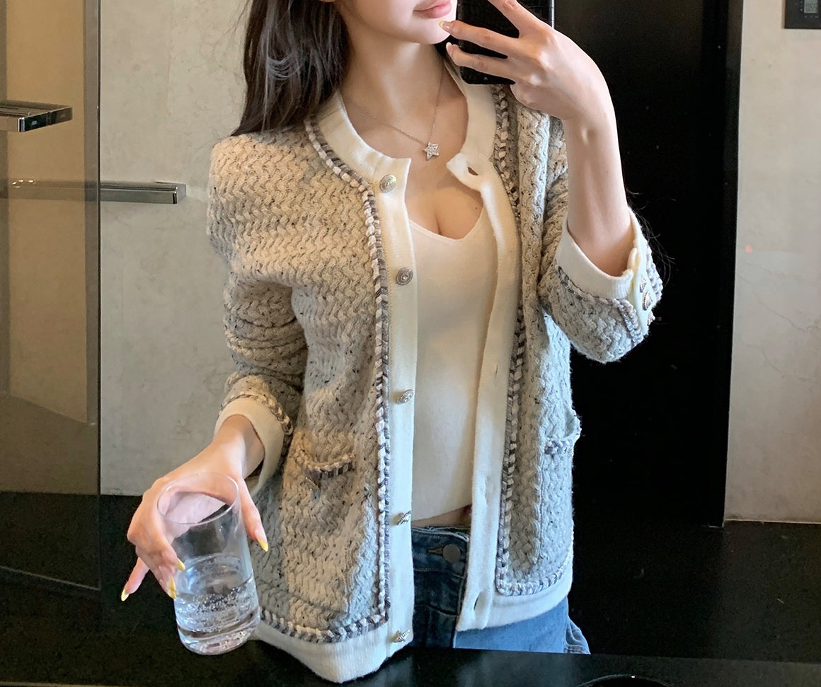 Colorblock wool cardigan (preorder)