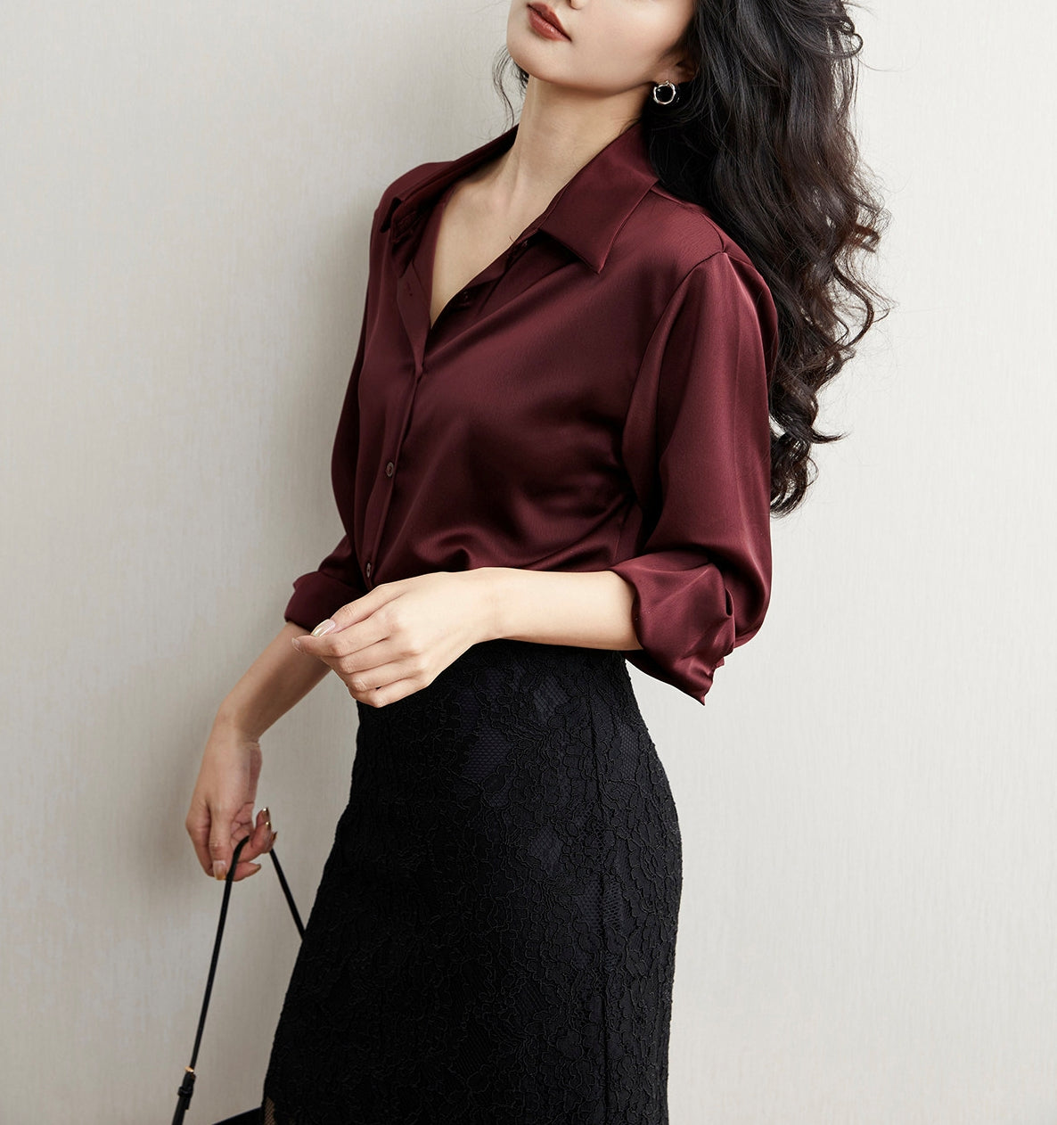 Satin drape shirt (preorder)