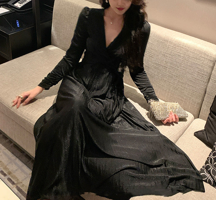 Glimmer maxi dress (ready stock in grey (L)/ 3 colours)