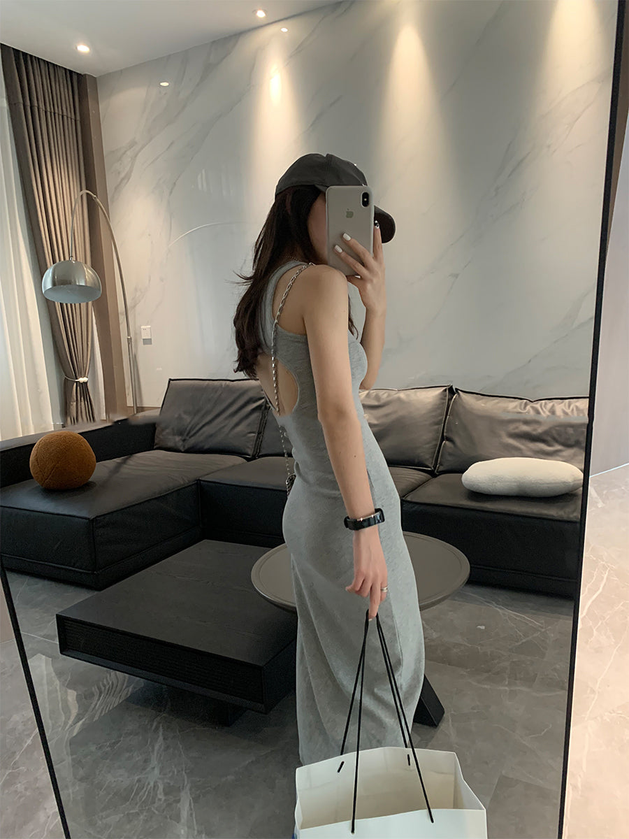 Foe dress (ready stock in light grey (L)/ 3 colours)