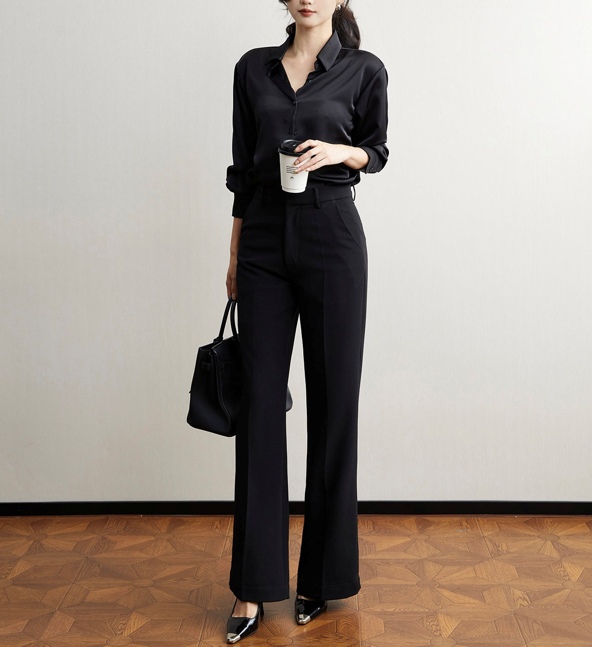 Satin drape shirt (preorder)