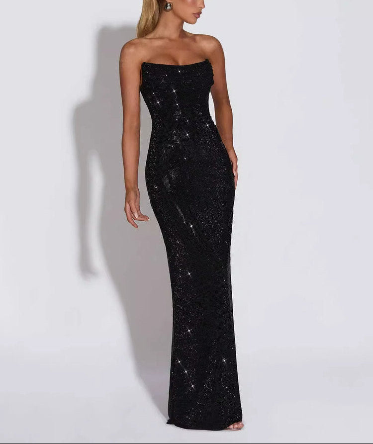 Rhinestone bustier gown (preorder/ 2 colours)