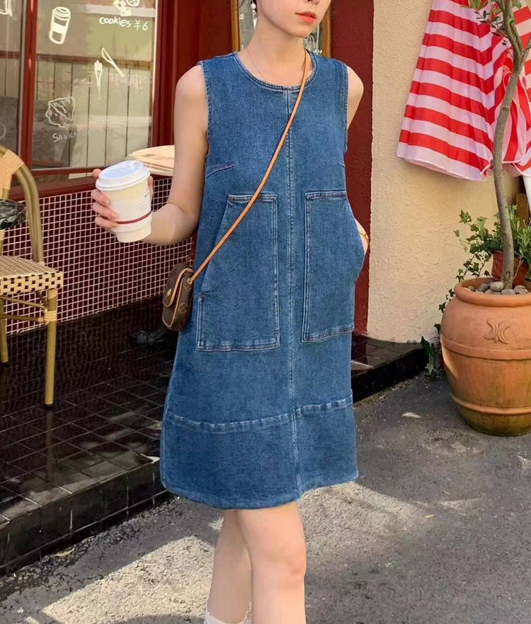 Aria dress (ready stock in dark blue/ 2 colours)