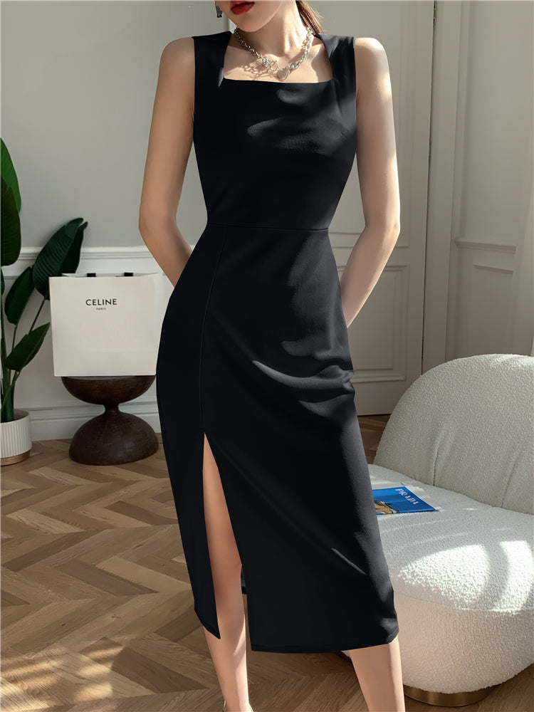 Ally dress (ready stock in peacock and black (S)/ 3 colours)