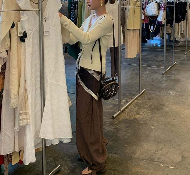 Tassel V-Neck Cardigan Top (preorder/ 3 colours)