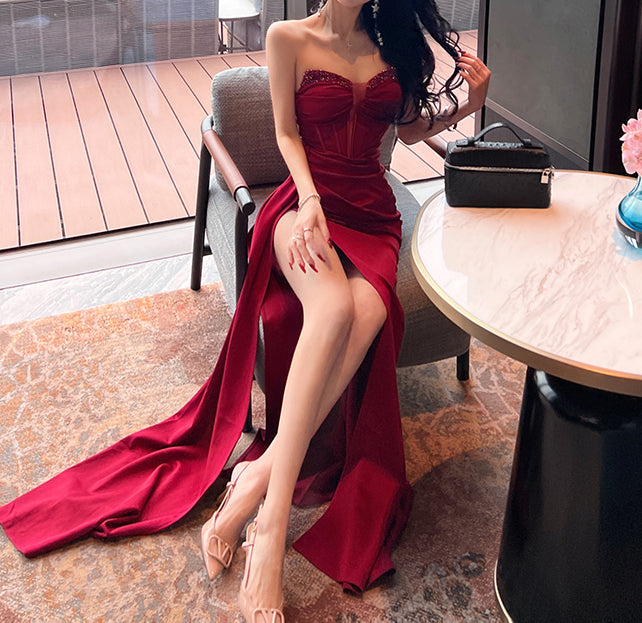 Divine gown (ready stock in pink (XL)/ 7 colours)