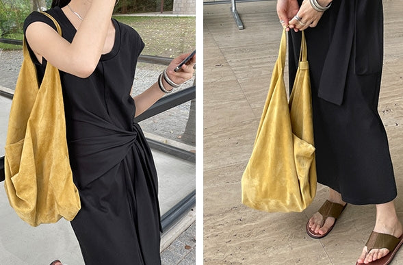 Wraparound T-shirt Dress (ready stock in black (S)/ 2 colours)