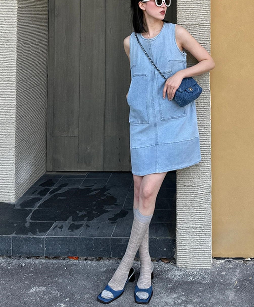 Aria dress (ready stock in dark blue/ 2 colours)