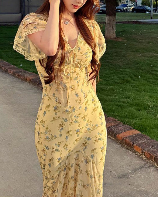 Laurette floral dress (preorder/ 2 colours)